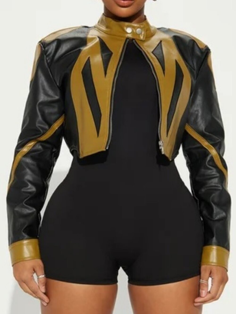 Fashion Nova Speed Racer Women's Olive/Black Racing Jacket SZ XL
